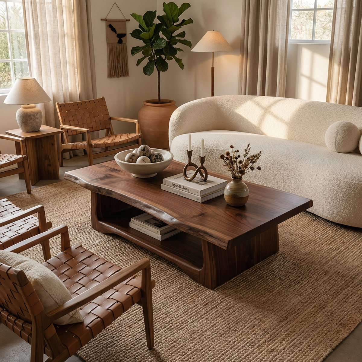 Handcrafted Rustic Live Edge Coffee Table